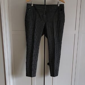 LOFT Julie Black and White Checkered Ankle Pants